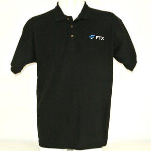 FTX Crypto Exchange Tech Black Polo Shirt Employee Uniform NEW Size M Medium